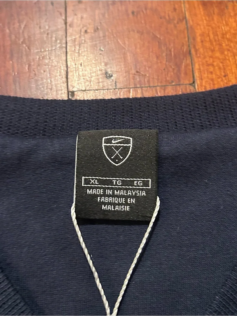 Vintage Nike Golf Swoosh Logo Ribbed Navy Blue Pullover V-neck Sweater XL NWT